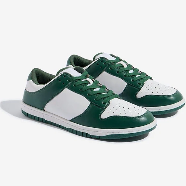 SOLEPLAY Unisex Casual Sneakers | Stylish Design | Leather/Leather-like | Low-top | Green | EURO-44 | Perforated Upper | Cushioned Insole